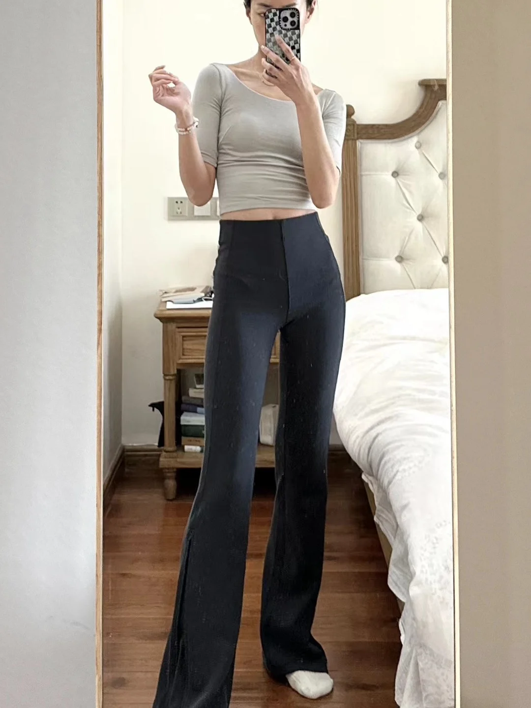 Yoga-Hose mit hoher Taille, Schlitz, elastische Taille, schlankmachend, lässig, gerades Bein, lange Hose, Outdoor-Kleidung, klassisch, empfohlen, 2025, neue Sle