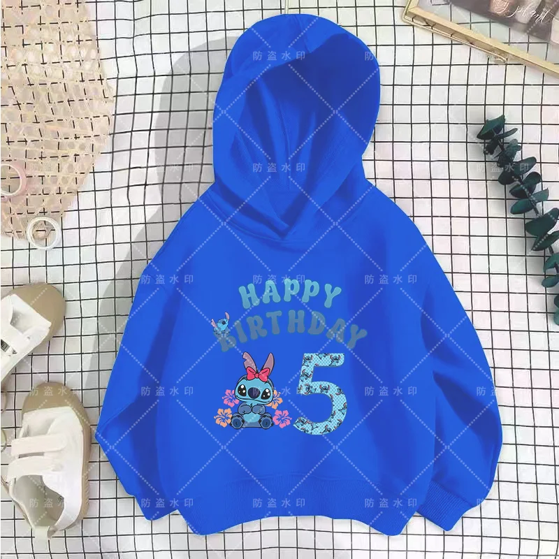 

Stitch Boy Birthday Number 3-12 Cartoons Hoodie Kawaii Disney Children's Hoodies Kids Clothes Girl Disney Cartoons Kawaii Mother