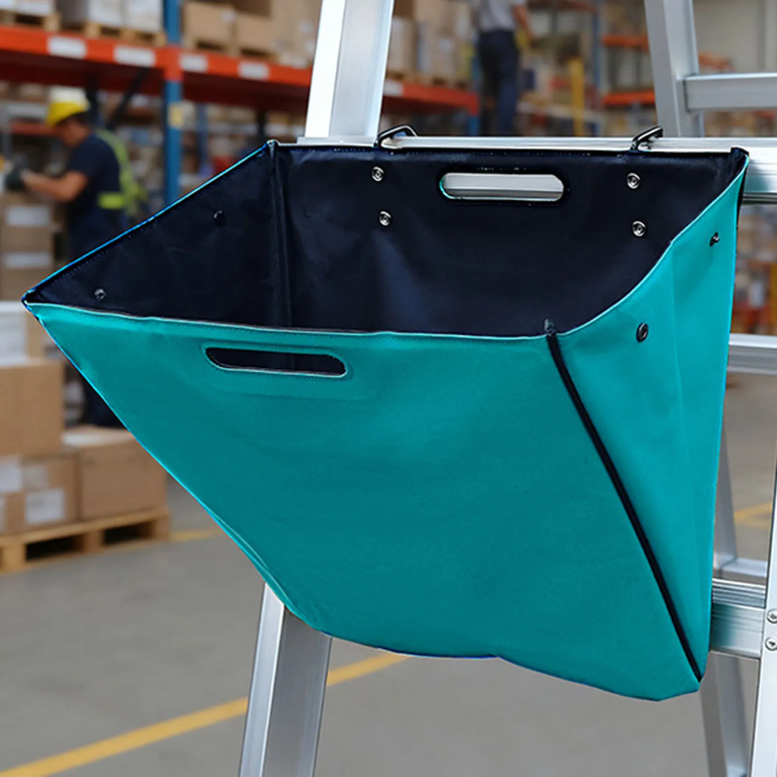 Ladder Tool Bag with Single Hook Large Capacity Oxford Fabric Tool Organizer for Straight Folding Ladders