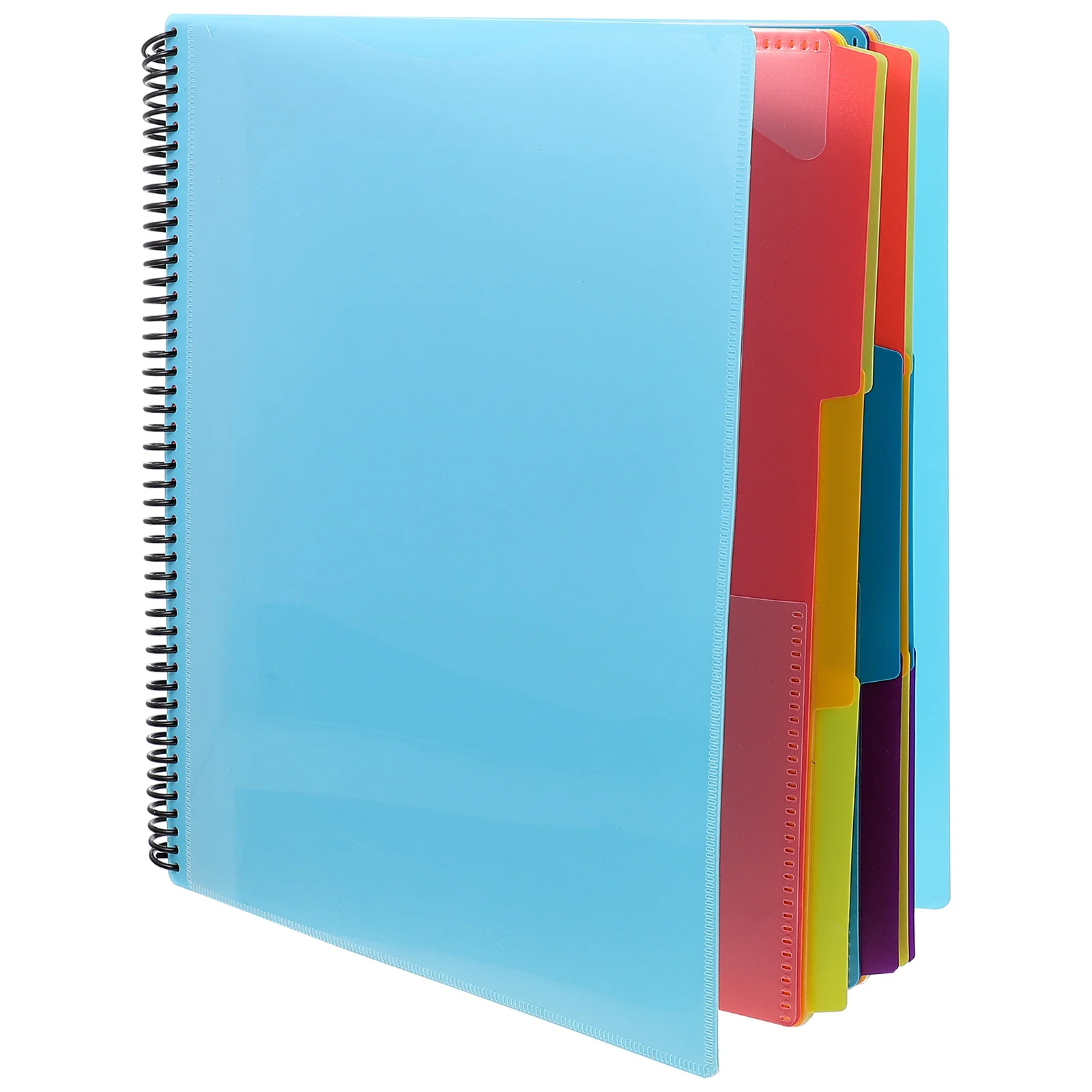 Coil File Folder Heavy Duty Plastic Document Organizer for Office School Home Use Multi-Function Papers Storage Holder