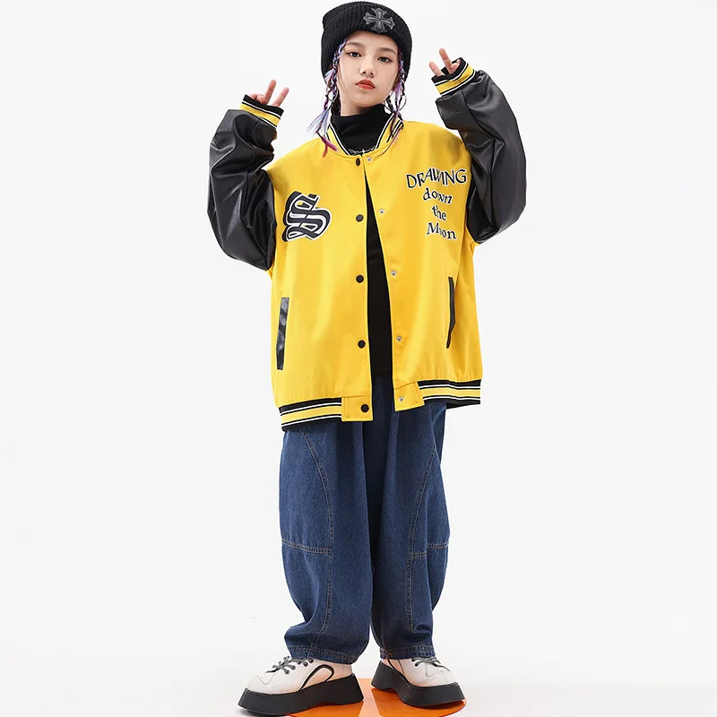 Children's Street Dance Costumes, Boys and Girls' Hip-hop Loose Jacket Sets, Jazz Dance Performance Runway Costumes