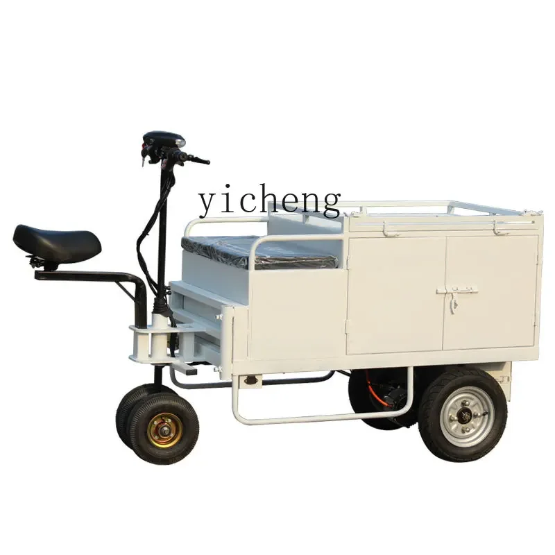 

TQH electric stall trolley tricycle special flatbed truck pulling cargo truck night market snack stall truck