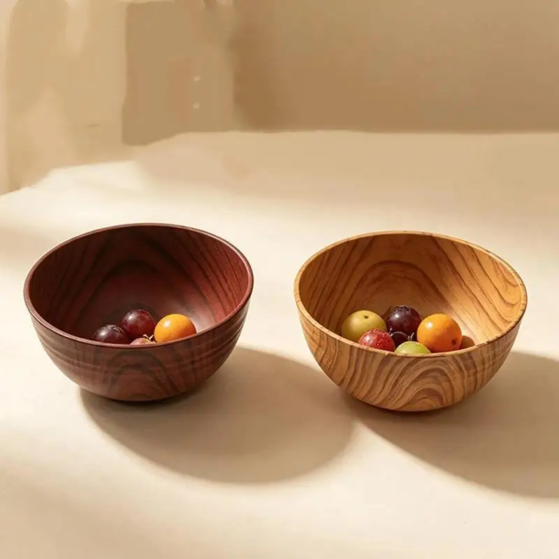 Wood Grain Plastic Soup Bowl High Value Thickened Heat Insulation Household Noodle Salad Dining Bowl