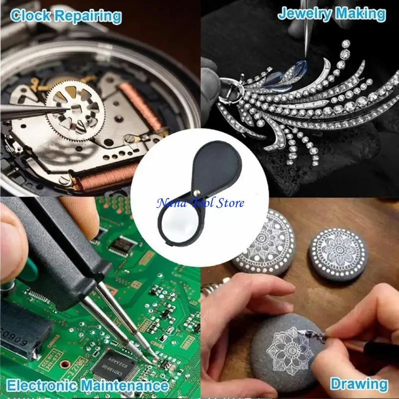 31GJ Portable Mini Glasses for Key Ring Magnifier with for Key Chain