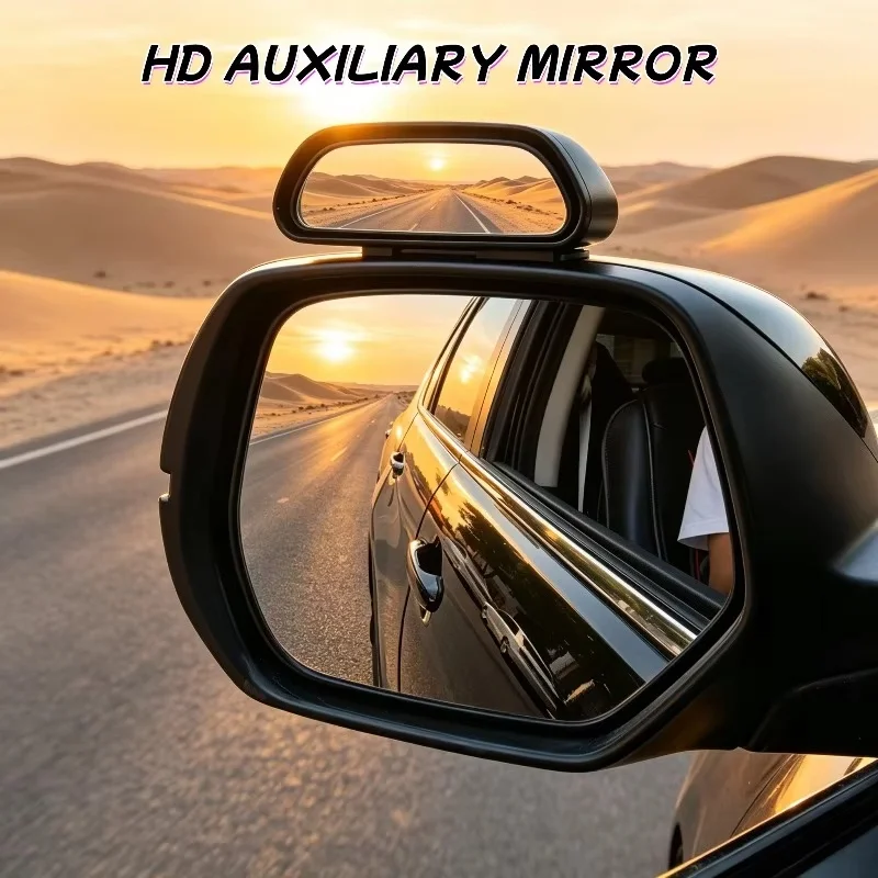 Universal Car Auxiliary Rear View Car Mirror 360 Degree Rotation Wide Angle Side Rear Mirror Blind Spot Parking Assitant For Car
