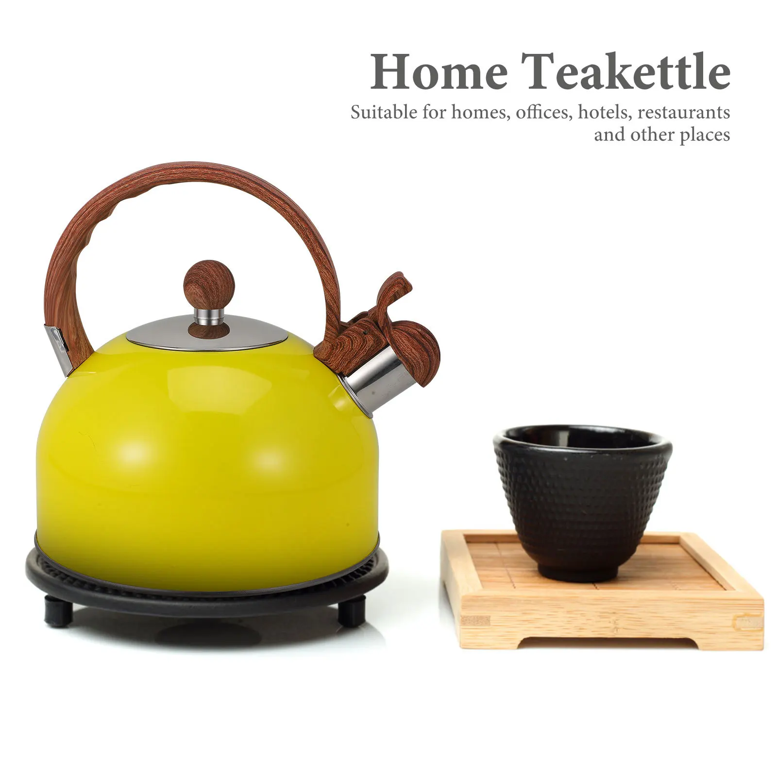 

Чайник со свистком из нержавеющей стали 2,5 л, домашний чайник для кипячения воды, плита, кухонный гаджет, портативный кемпинг, использование