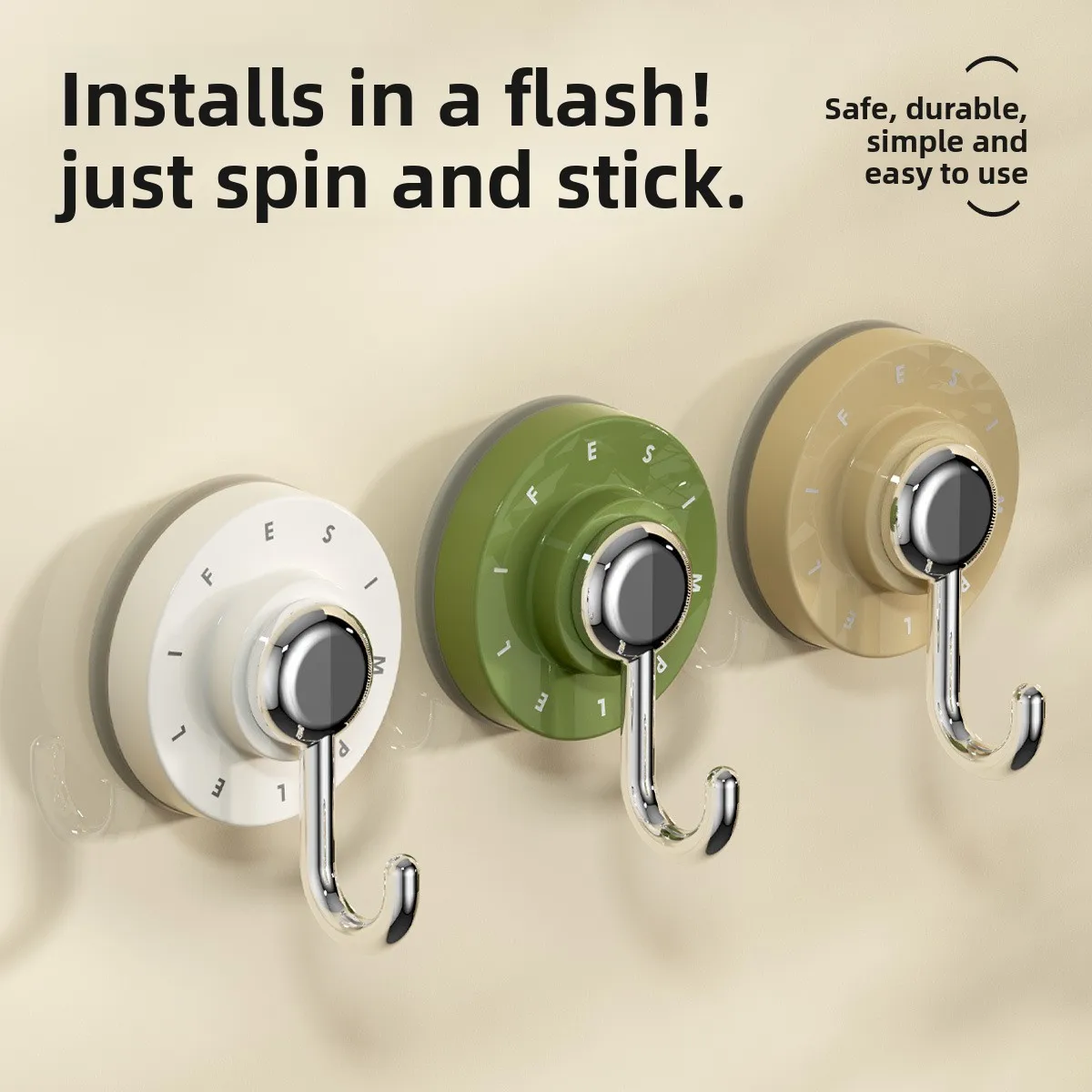 

Rotating Suction Cup Hook Bathroom Toilet Punch-free Strong Load-bearing Vacuum Seamless Wall Hook Behind Kitchen Door