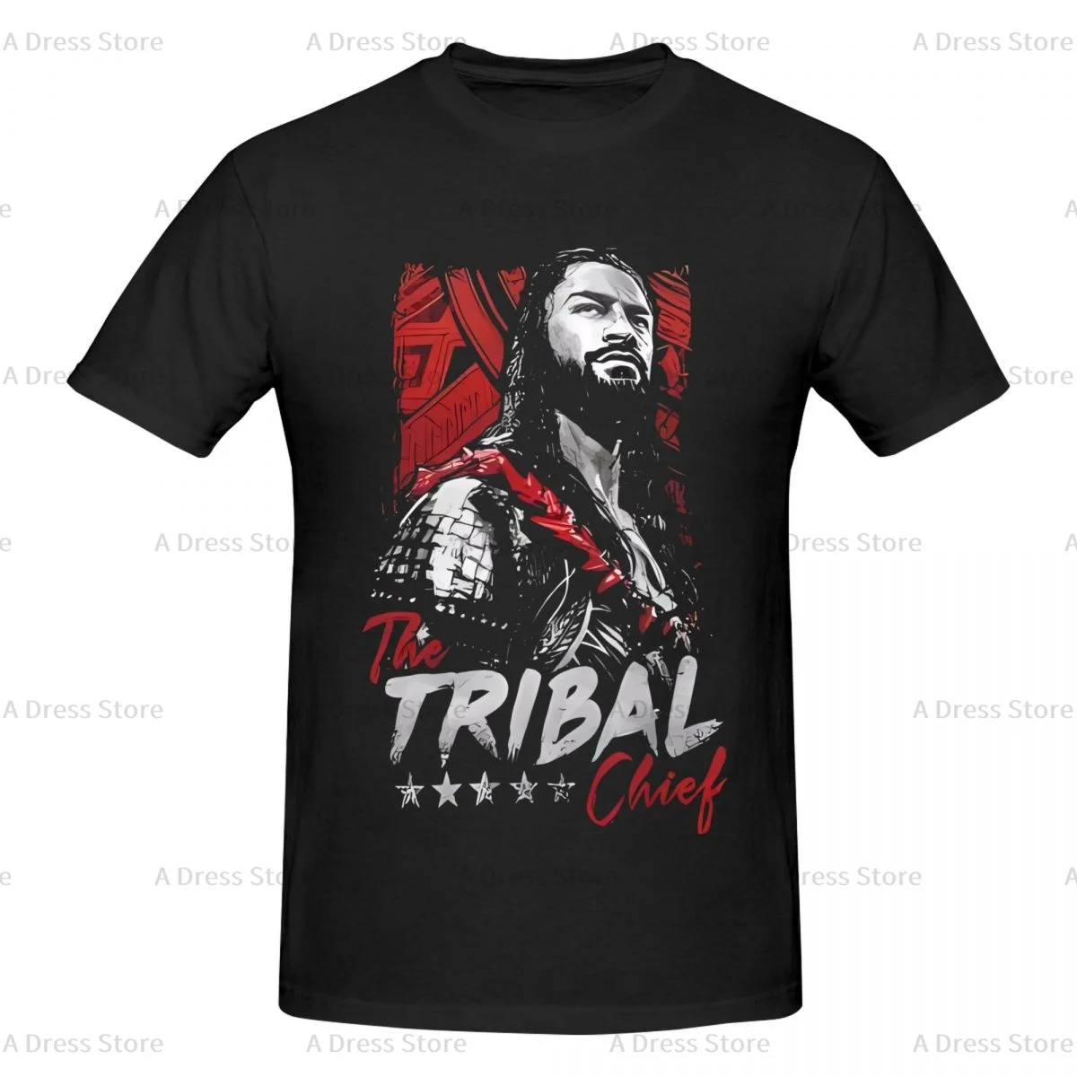 

Sleeve Roman The Tribal Chief Men's round neck T-shirt,Oversized print Tee Shirt,Casual Large Size Tshirt