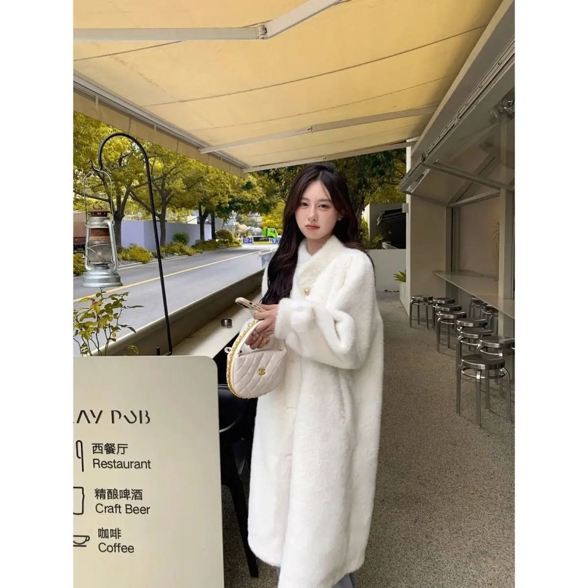 Fur Coat Women's New Retro Plus Cotton Thick Long Style High-end and Environmentally Friendly Fur Stand Up Collar Coat