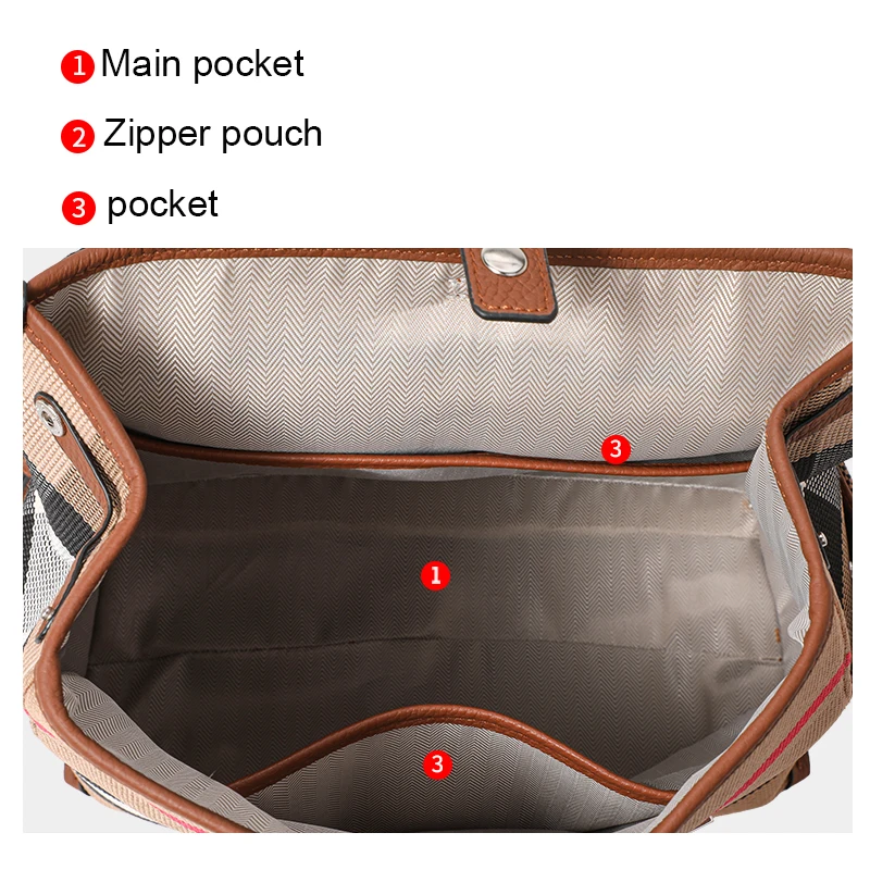 กระเป๋าเป้ผ้าใบและหนังลายสก๊อตคลาสสิก – พนังมีสไตล์ - ดีไซน์ยอดนิยมสําหรับผู้หญิง