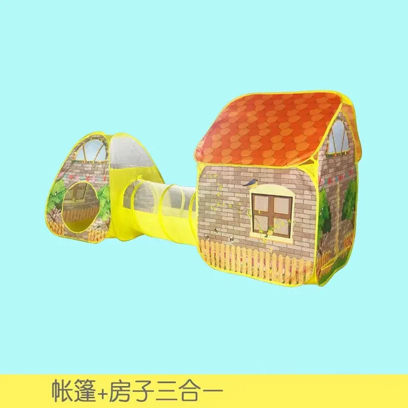 Tienda de campaña para niños, casa pequeña, océano, piscina de bolas, casa, jardín, Villa, tienda de túnel