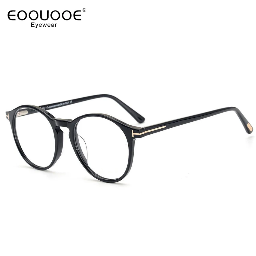 

Eoouooe Brand Men Glasses Frame 100% Handmade Acetate Optics Myopia Hyperopia Clear Prescription Progressive Leopard Eyglasses