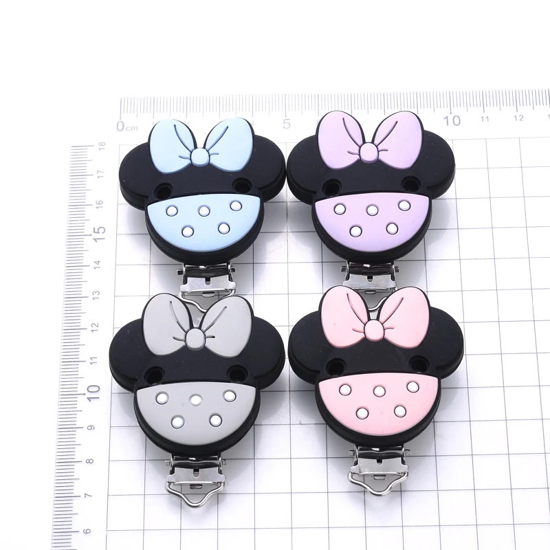 Baby Pacifier Clips Food Grade Pacifier Chain Mouse Shape Silicone Beads For Jewelry Making Necklace Accessorie BPA Free