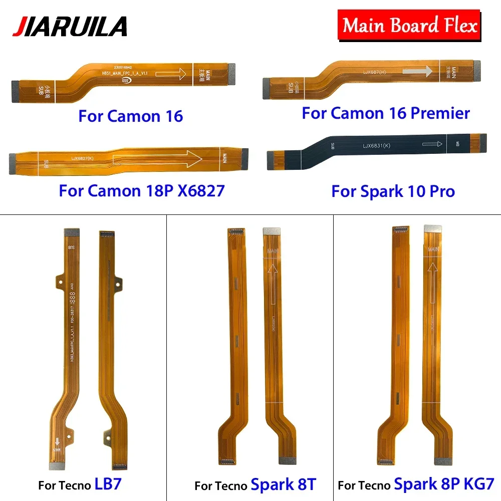 10 Pcs For Tecno Camon 16 Premier 18P X6827 30 5G LB7 Spark 8P KG7 Spark 10 Pro Motherboard Connector Mainboard Flex Cable