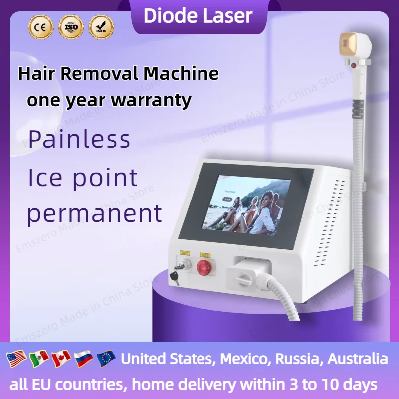 Diode Permanent  Portable 808 3wave Hair Remove Fast Depilation Painfree Follicle Penetration Skin Rejuvenation Device