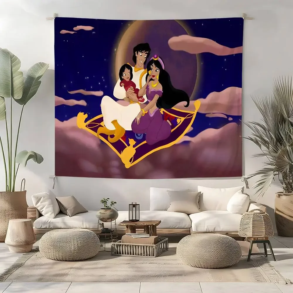Tapiz de Aladino para colgar en la pared, manta Art Deco, cortina colgante en casa, dormitorio, decoración para sala de estar