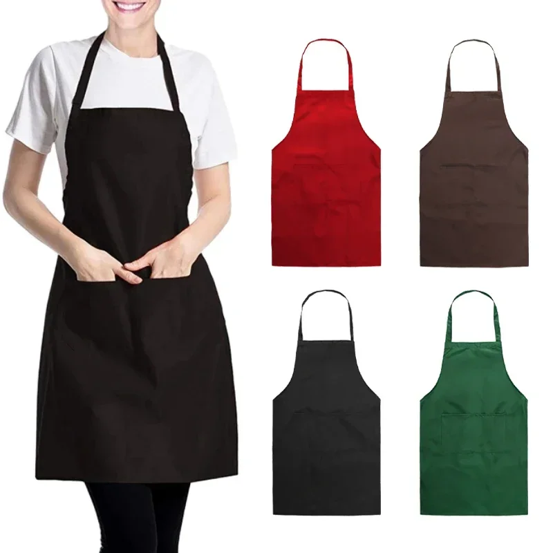 Comfortable Thin Kitchen Aprons for Woman Men Chef Work Apron for Grill Restaurant Bar Shop Cafes Beauty Nails Studios Uniform