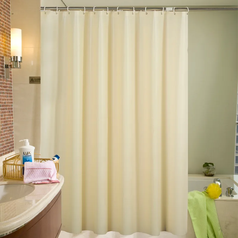 Bathroom Curtain Waterproof and Mildew-proof Solid Color Shower Curtain Cloth Bath Room Warm Curtain Bathroom Curtain