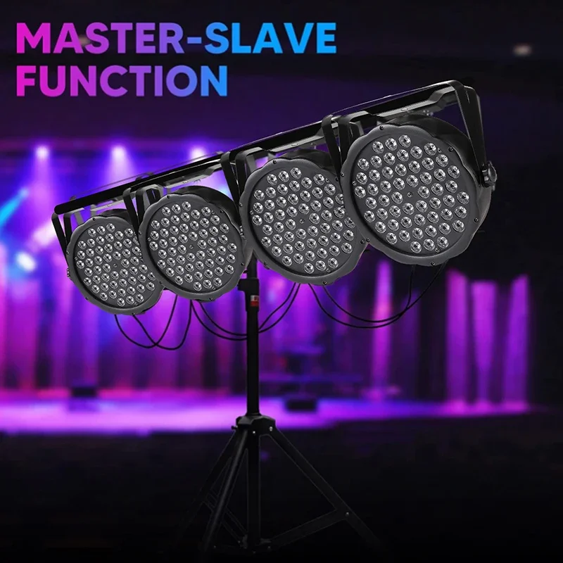 Uponelite54 LEDs Bühnenlicht Disco DMX512 Effektprojektor Par Flache Lampe Soundsteuerung RGB LED KTV Bar Party DJ Dekor
