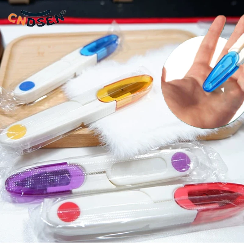 Color Transparent U Shape Scissors With Plastic Cover Cross-stitch Clipper Multipurpose Sewing Scissors