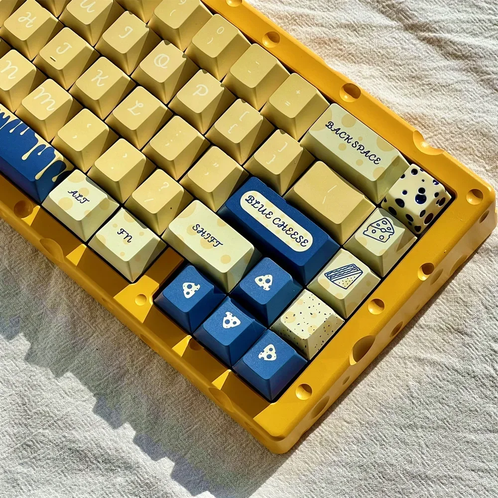 Blue Grain Cheese Keycap Origineel ontwerp Melkgele kersenprofiel DYE Sub ISO Enter voor GH60 61 64 68 75 82 84 87 96 980 104