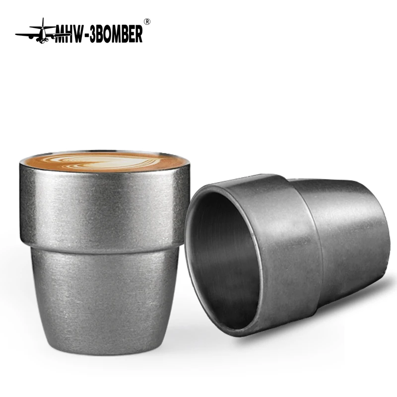 MHW 3BOMBER Double Wall Stainless Steel Coffee mugs 300ml Espresso Cups Cappuccino/Tea/Latte Cups Home Barista Accessorie