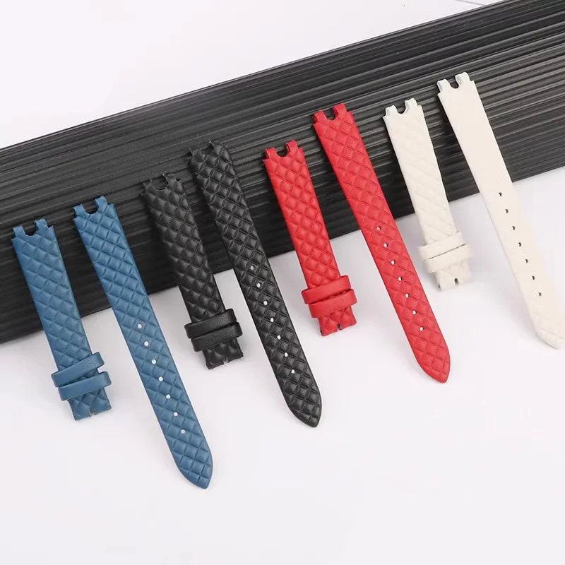 16mm 18mm Genuine Leather Watch Band for Versace Vanitas Micro VQM Comfortable Female U-Shaped Interface Watch Strap Bracelet