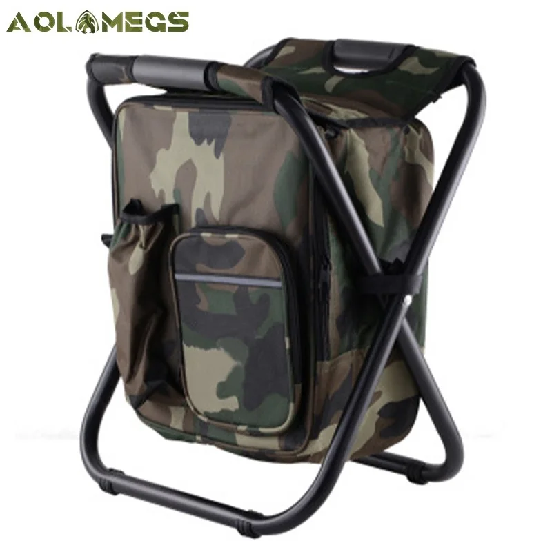 2 in 1 Folding Hunting Bag Chair Portable Backpack Cooler Insulated Picnic Bag Hiking Seat Camping Waterproof Fishing Chair New