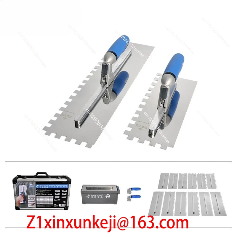 Stainless Steel Square Jumbo Notched Sawtooth Large Spatula Trowel for Large Format Tiles
