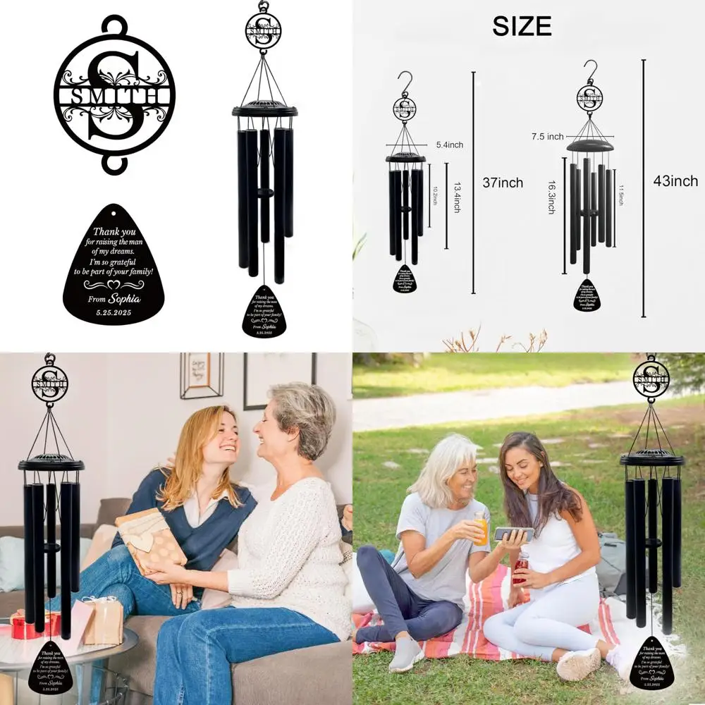 

bride's gift: personalized wind chime for mother of the groom, customizable wedding token