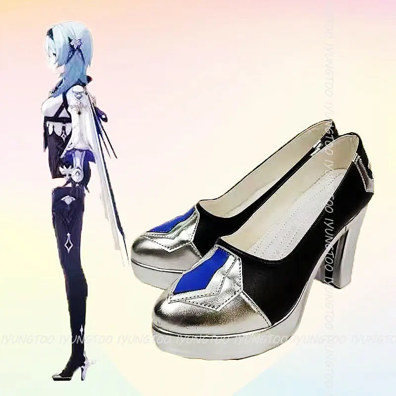 

Genshinimpact Eula Lawrence Anime Characters Shoe Cosplay Shoes Boots Party Costume Prop