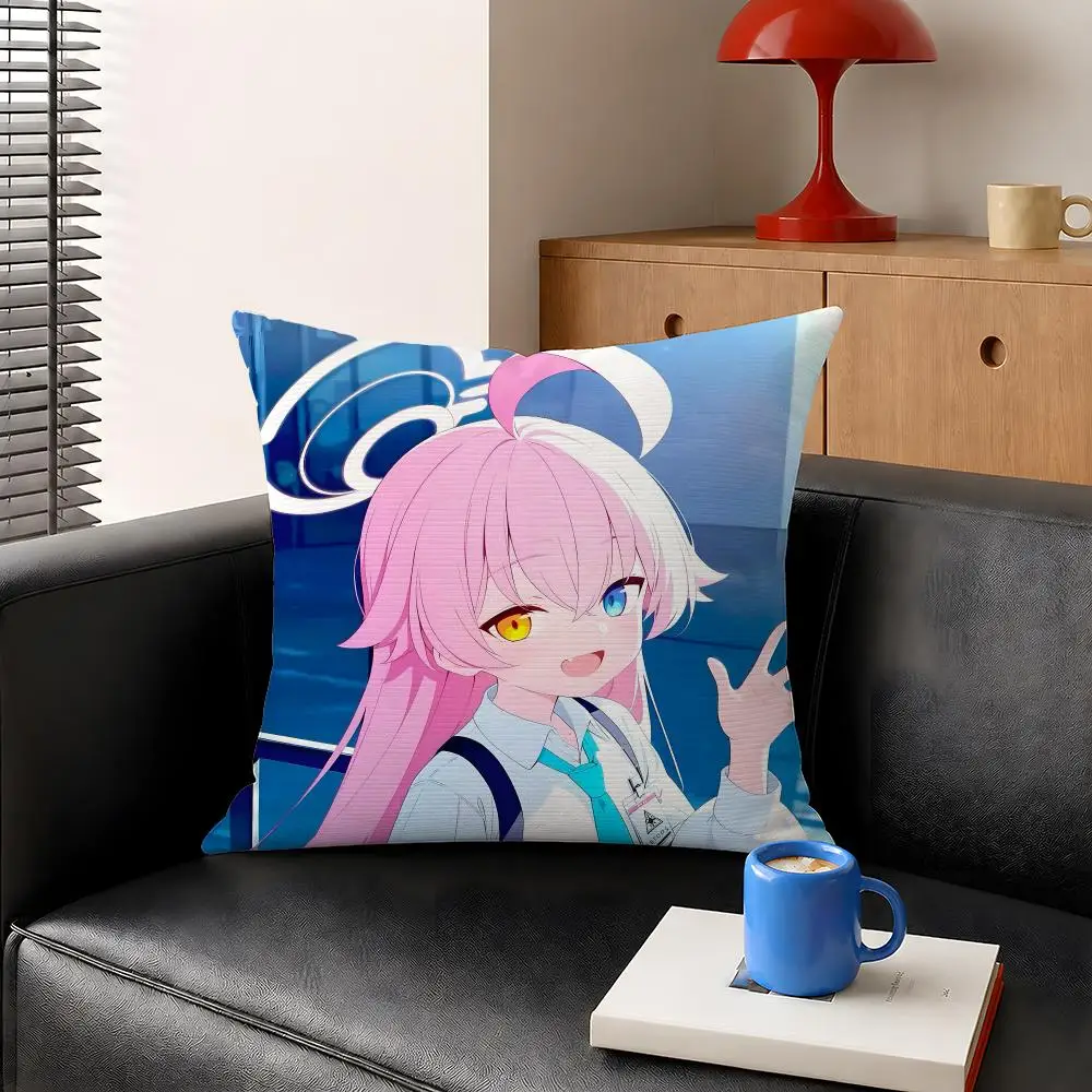 Takanashi Hoshino Blue Archive Cushion Cover Decorative Pillowcase Soft Short Plush Cozy Durable Sofa Home Decor Items Gift