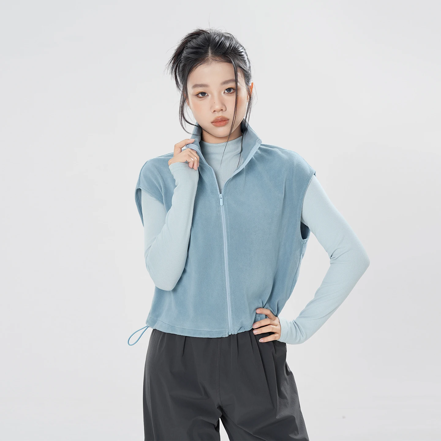 Mulheres meninas dança topos com zíper colete quente jaqueta atlética superior polar velo adolescente adulto jazz dança traje solto ajuste gilet