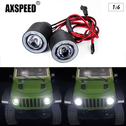 AXSPEED Headlights Angel Eyes LED Lights Lamp for Axial SCX6 AXI05000 JEEP JLU Wrangler 1/6 RC Crawler Car Parts