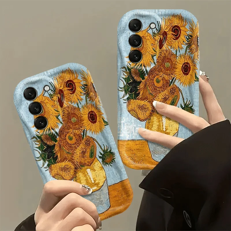 Van Gogh Sunflowers Oil Paint Phone Case For Samsung Galaxy A55 A57 S26 S25 Ultra S23 Plus A55 A37 A36 A06 A07 A17 A27 A15 Cover