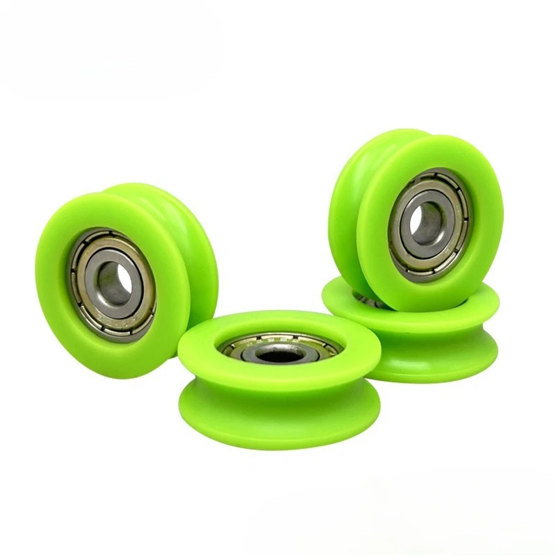 

4 pcs/10 pcs Green U-shaped nylon wheel Wardrobe door and window sliding track Guide wheel Injection molding bearing Glue pulley