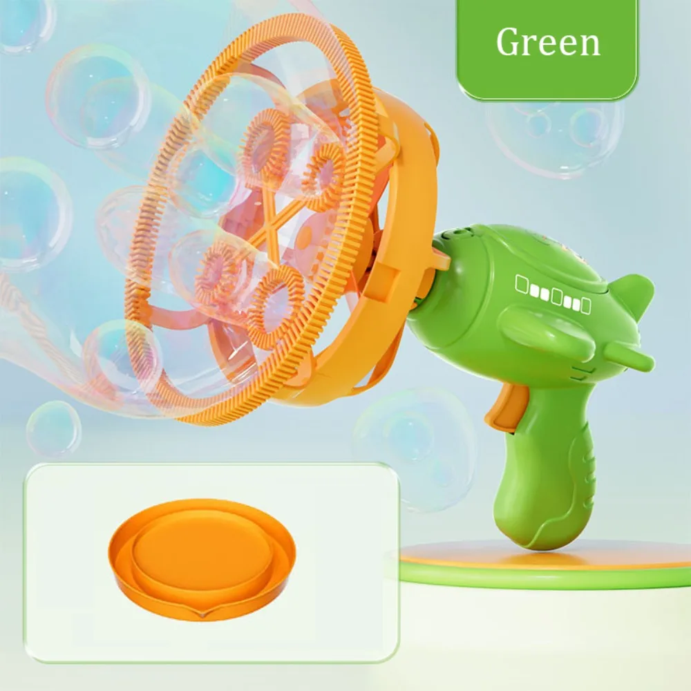 

Fun Plastic Fan Airplane Bubble Machine Semi-Automatic Electric Bubble Maker Handheld Soap Blower Toys Boys Girls