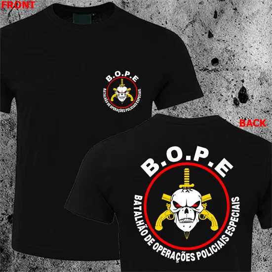 BOPE Tropa De Elite Brazil Special Elite Forces T-Shirt Short Sleeve Casual Cotton O-Neck Mens T Shirts