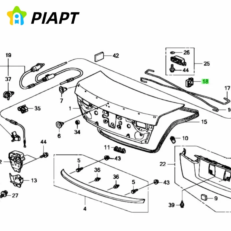 2 قطعة OE # 74873-TA0-003 74873TA0003 غطاء صندوق السيارة مشابك زنبركية لهوندا أكورد 2008 2009 2010 2011 2012، #6