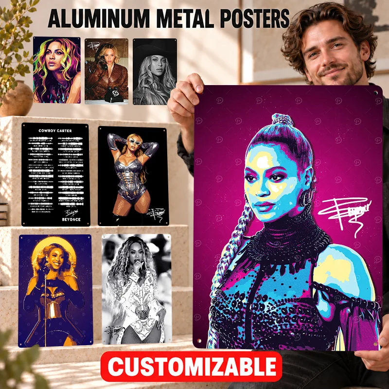 Beyoncé Textured Metal Posters Bold Decorative Graphic Collector Room Wall Art Personalized Aluminum Sign Memorable Decor Gift
