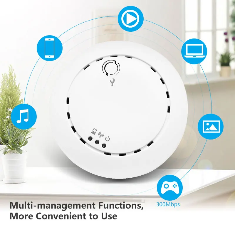 300Mbps Router Ceiling-mount Wireless Access Point Wifi Extender Wifi booster IEEE 802.11N/B/G for Large Wireless Deployments
