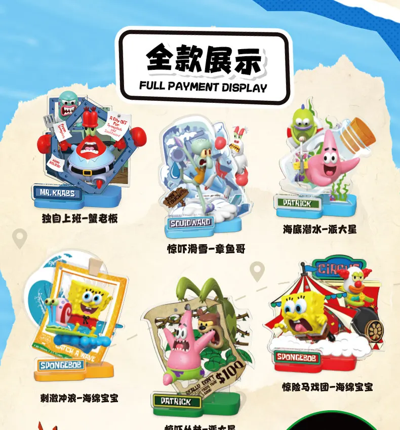 Anime Spongebob Patrick Star Squidward Quincy Tentacles Eugene H. Krabs Figur Reise-Momente Serie Blind Box Spielzeug – Detail 13
