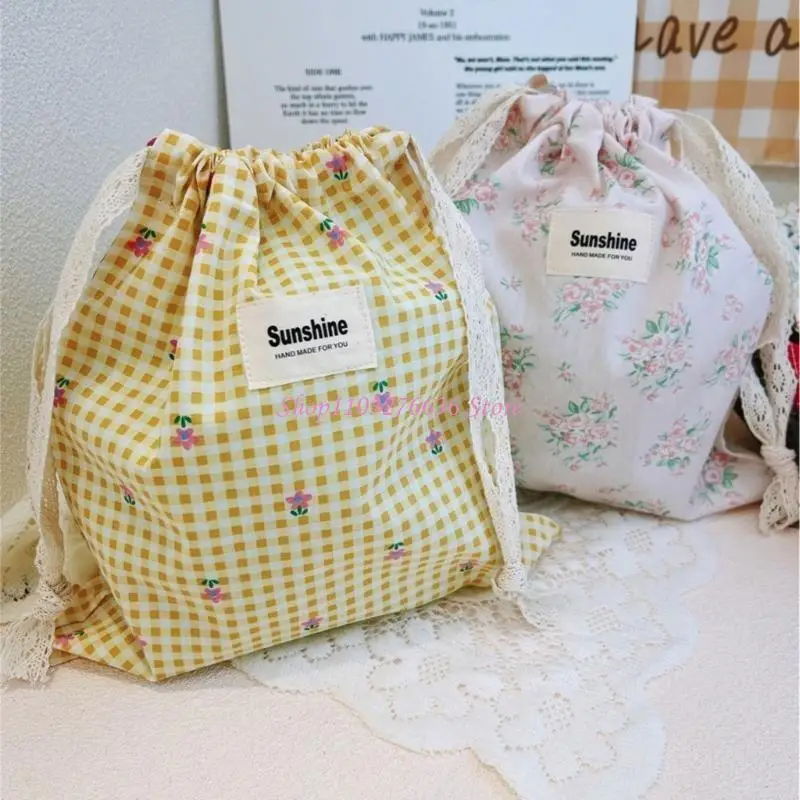 R6FD Diaper Storage Baby Bottle Bag Drawstring Portable Diaper Bag Storage