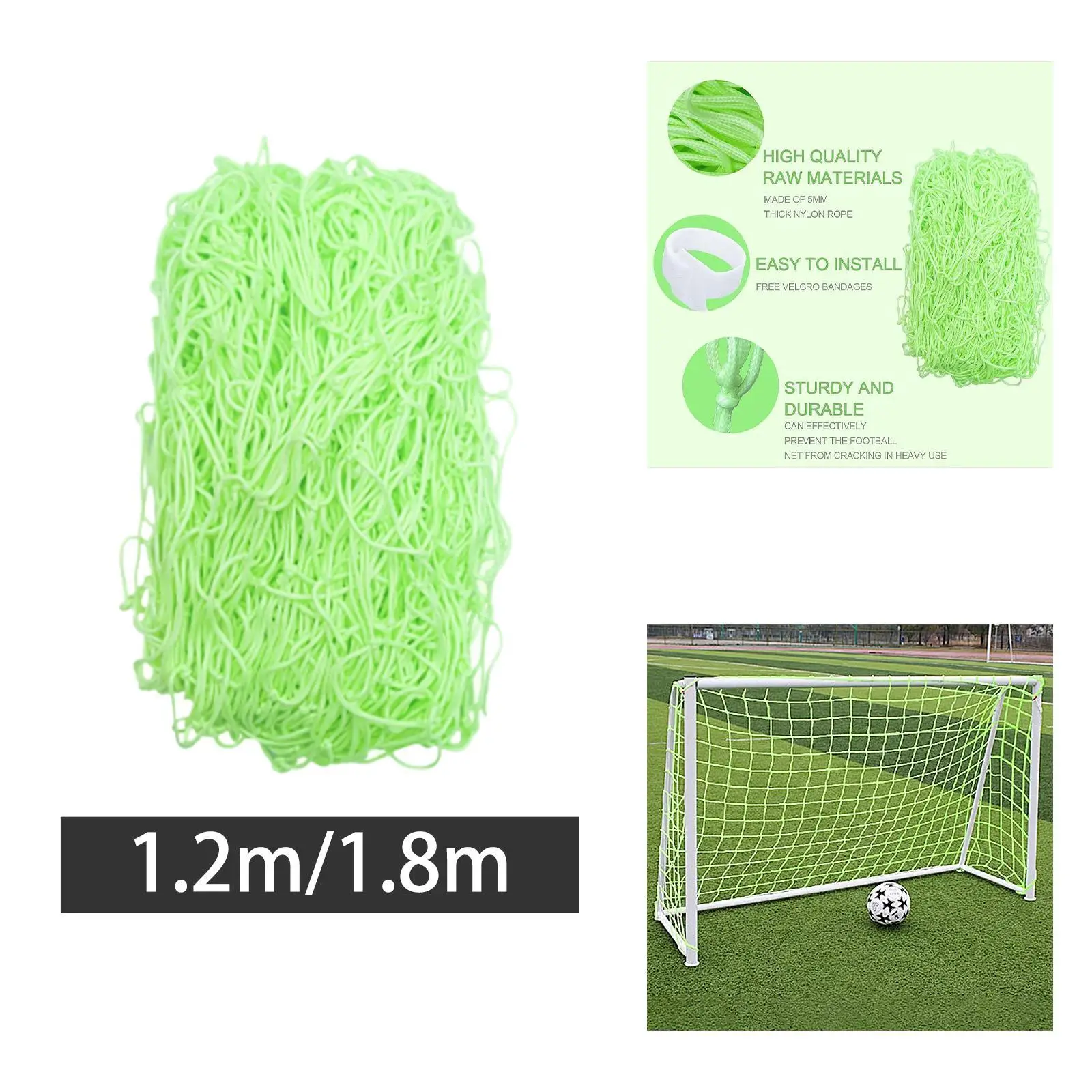 Luminous Soccer Goal Net Heavy Duty Replacement for Game Competition Garden