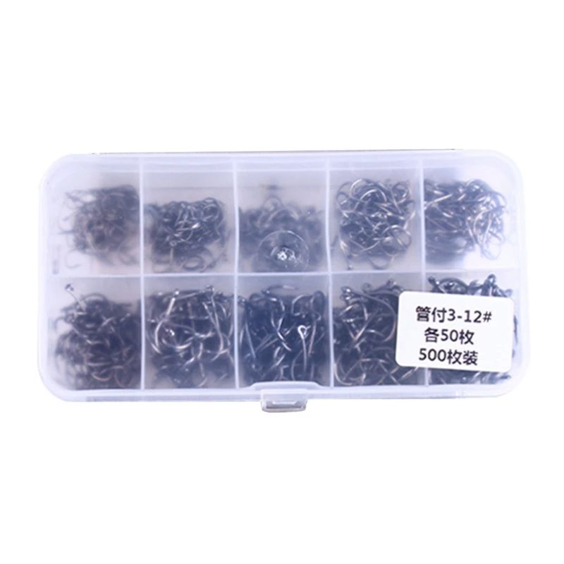 100/500pcs Barbed Fish Hooks Steel Eyed Sea Fish Hook for Carp Fishing Tackle image 4
