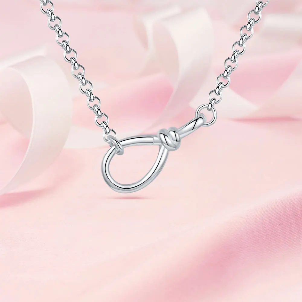 Original 925 Sterling Silver Minimalist Infinite Necklace Fit Bracelet Diy For Women Fashion Jewelry Hot Fine Pendant Love Gift