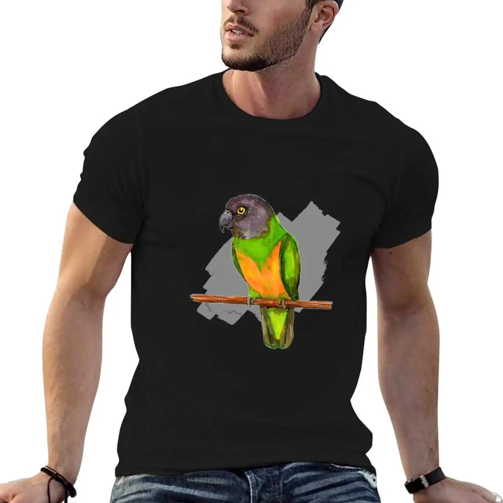 

Senegal parrot watercolor T-Shirt t shirts for man cotton man graphic t shirt T-Shirt
