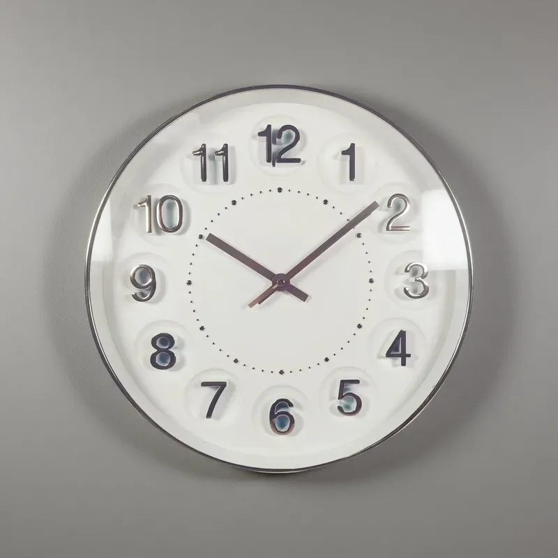 for Ultra-quiet Word Version Living Room Wall Hanging Watch Electroplating Frame Screen Printing Scale Quartz Clock