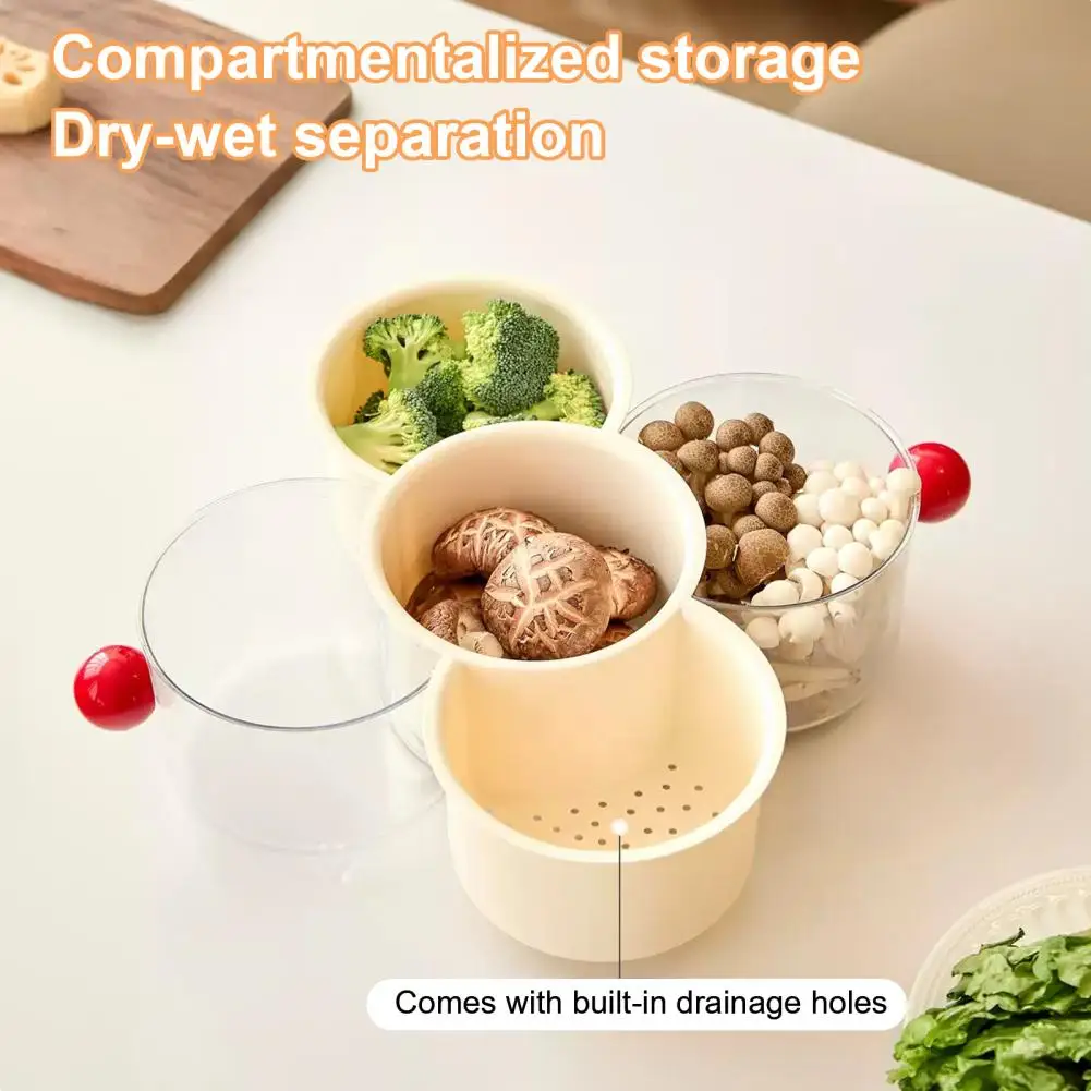 

Hot Pot Ingredient Organizer Rotating Hot Pot Side Plate Rotating Divided Hot Pot Serving Tray with Draining Function Stackable