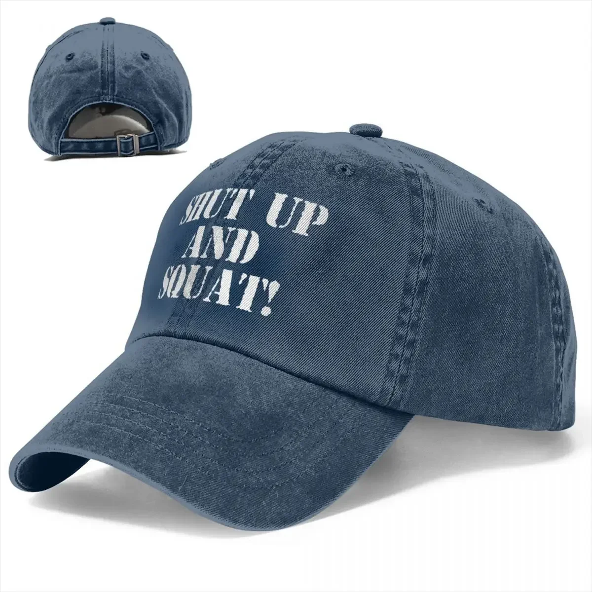 Shut Up And Squat Unisex Style Baseball Cap Gym Fit Fitness Bodybuilding Distressed Hats Cap Vintage Outdoor Snapback Cap